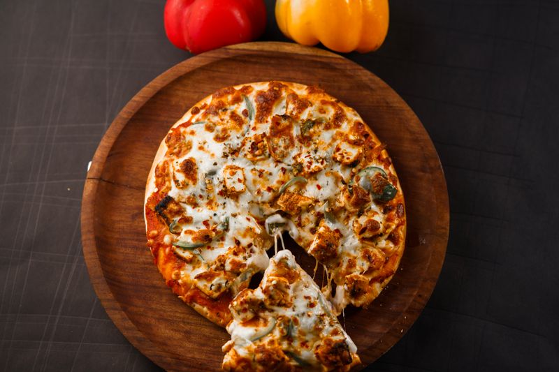 Veggie Garden pizza with colorful vegetables